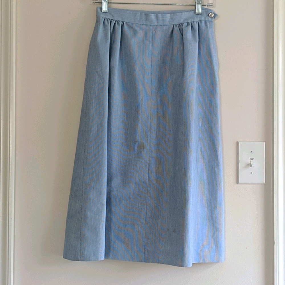 Seersucker Midi Skirt